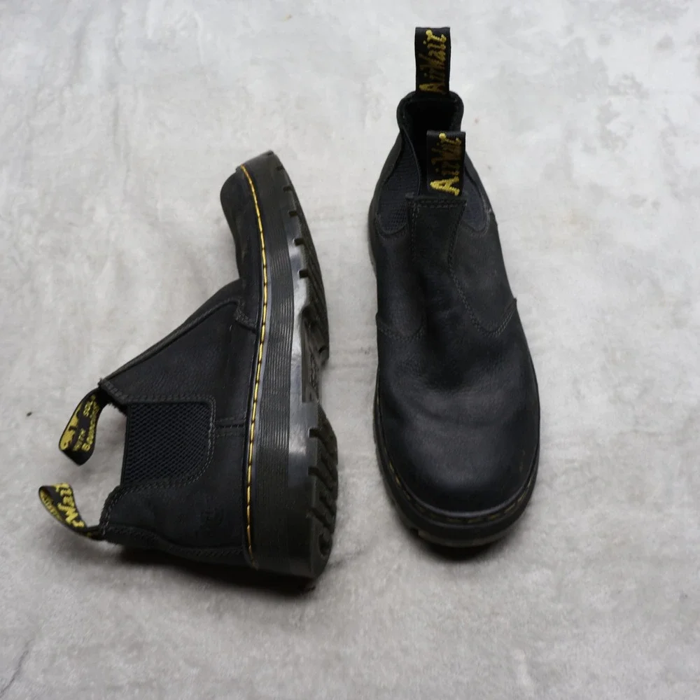 Dr Martens Unisex 10M 11W Chelsea Boots Black Hardie Leather Slip On Classic